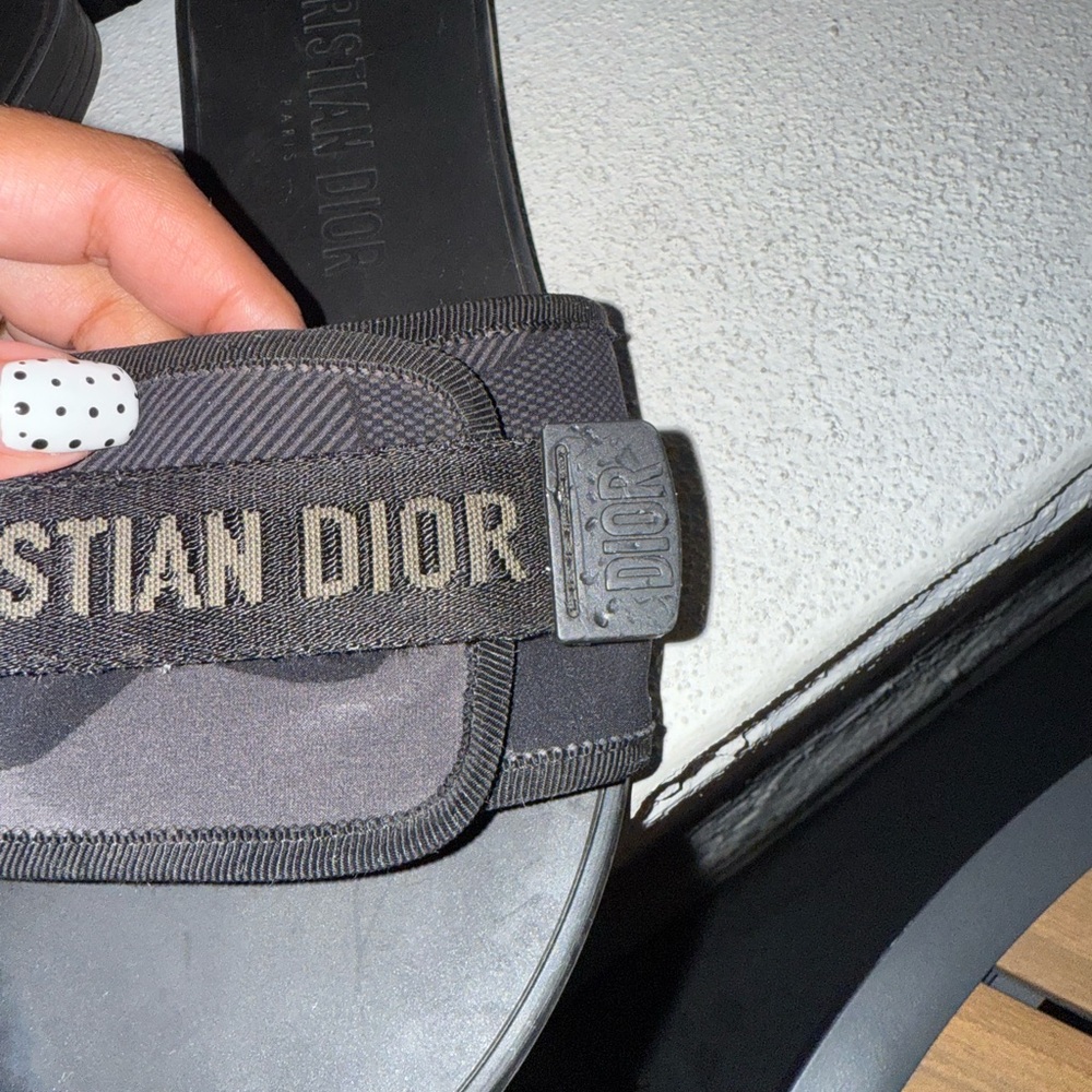Dior Black Logo Slide Sandals - Picture 4 of 6